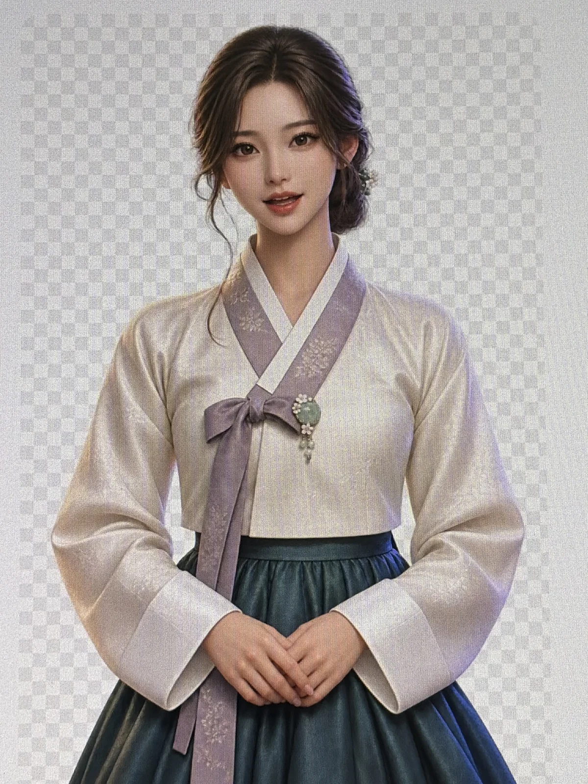 한복 캐릭터 생성 실험: 처음 공유한 여성 캐릭터